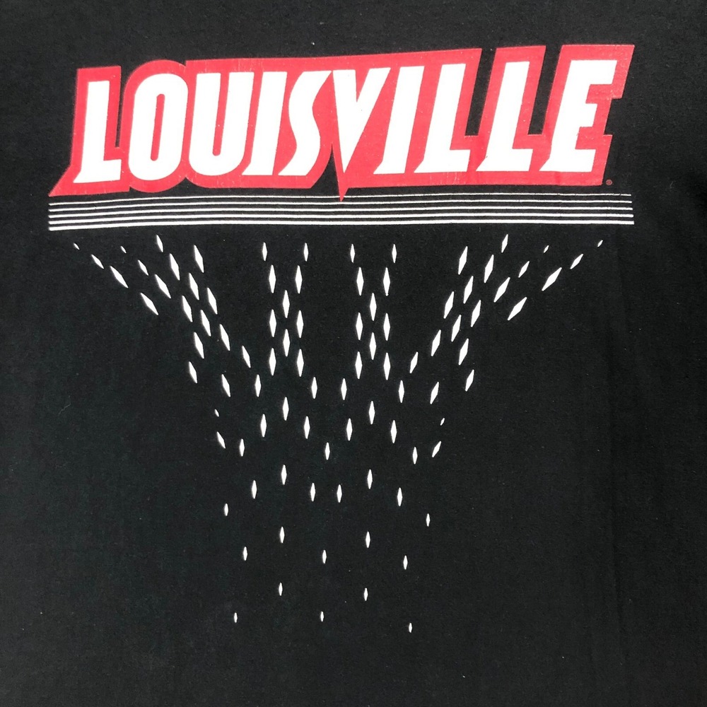 Adidas Louisville Cardinals Basketball Graphic Tee T-Shirt Black‎ Men's Size L